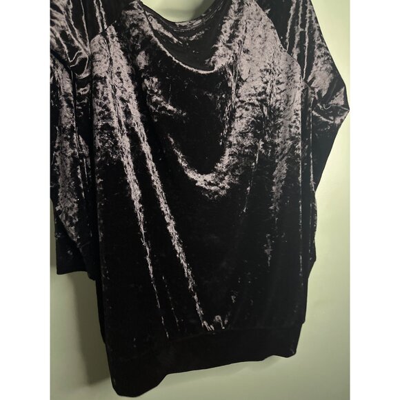 Torrid Women’s 1 Black Velour Feel Sweater Whimsigoth Soft Cozy Comfy Fall Vtg - Picture 7 of 7